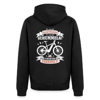 E-Bike, ja ich habe dich gerade überholt - Unisex Premium Bio Zip Hoodie - Schwarz - Hinten - Nico (187cm)