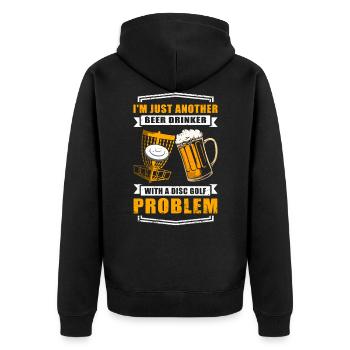 Discgolf | Discgolfer Discgolfspieler Geschenk - Unisex Premium Bio Zip Hoodie - Schwarz - Hinten - Nico (187cm)