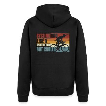 Bike dad, just much cooler - Unisex Premium Organic Zip Hoodie - black - Back - Nico (187cm)