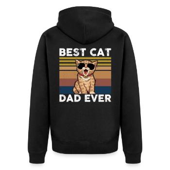 Meilleur Cat Dad Ever Chat Félin cadeau - Veste à capuche bio Premium Unisexe - noir - Dos - Nico (187cm)