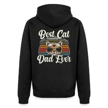 Meilleur Cat Dad Ever Félins - Veste à capuche bio Premium Unisexe - noir - Dos - Nico (187cm)