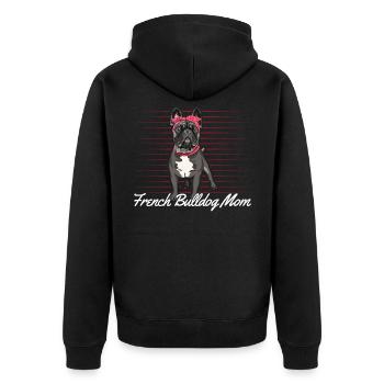 French Bulldog French Bulldog Mom Gift - Unisex Premium Organic Zip Hoodie - black - Back - Nico (187cm)