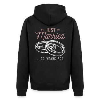 20e anniversaire de mariage 20 ans de mariage - Veste à capuche bio Premium Unisexe - noir - Dos - Nico (187cm)