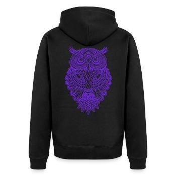 Hibou Owl Graphiques Art Cadeau Mandala - Veste à capuche bio Premium Unisexe - noir - Dos - Nico (187cm)