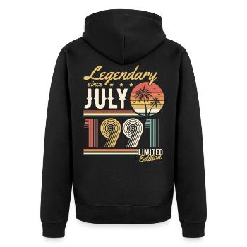 Legendary Since July 1991 Limited Edition - Veste à capuche bio Premium Unisexe - noir - Dos - Nico (187cm)