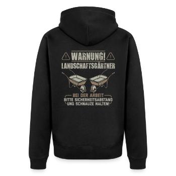 Landschaftsgärtner Gartenbau Gärtner Geschenk - Unisex Premium Bio Zip Hoodie - Schwarz - Hinten - Nico (187cm)