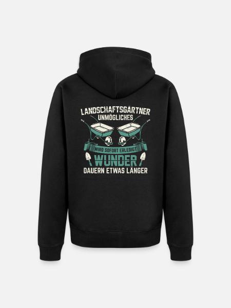 Landschaftsgärtner Gärtner | Gartenbau Geschenk - Unisex Premium Bio Zip Hoodie - Schwarz
