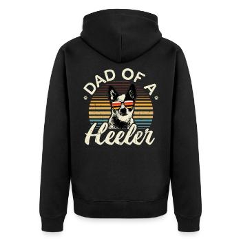 Cadeau de chien de chien australien Cattle Dog Papa - Veste à capuche bio Premium Unisexe - noir - Dos - Nico (187cm)