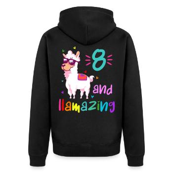 8 and llamazing - Veste à capuche bio Premium Unisexe - noir - Dos - Nico (187cm)