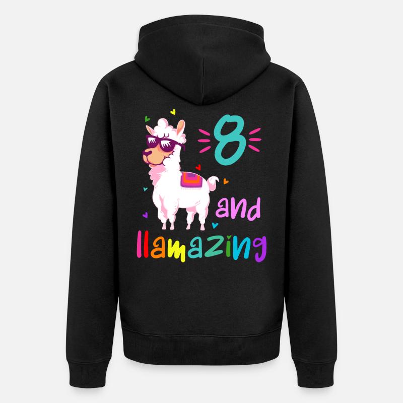 8 and llamazing - Veste à capuche bio Premium Unisexe - noir