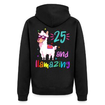 25 and llamazing - Veste à capuche bio Premium Unisexe - noir - Dos - Nico (187cm)