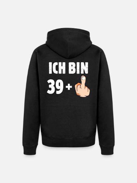 Ich bin 39 plus eins - Unisex Premium Bio Zip Hoodie - Schwarz