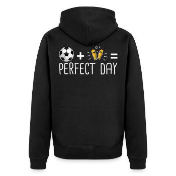 football aperitif perfect day humor football beer aperitif - Unisex Premium Organic Zip Hoodie - black - Back - Nico (187cm)