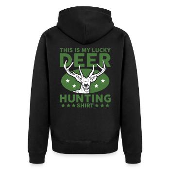 Chasseur Chasse Chasse de cerf cadeau - Veste à capuche bio Premium Unisexe - noir - Dos - Nico (187cm)