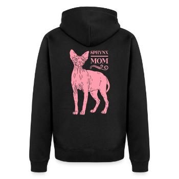 Sphynx Mom Sphynx-Katze Sphinx Katze Geschenk - Unisex Premium Bio Zip Hoodie - Schwarz - Hinten - Nico (187cm)