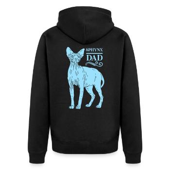 Sphynx Dad Sphynx-Katze Sphinx Katze Geschenk - Unisex Premium Bio Zip Hoodie - Schwarz - Hinten - Nico (187cm)