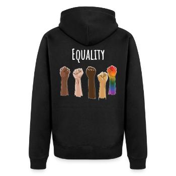 LGBTQ+ Equality Pride - Veste à capuche bio Premium Unisexe - noir - Dos - Nico (187cm)