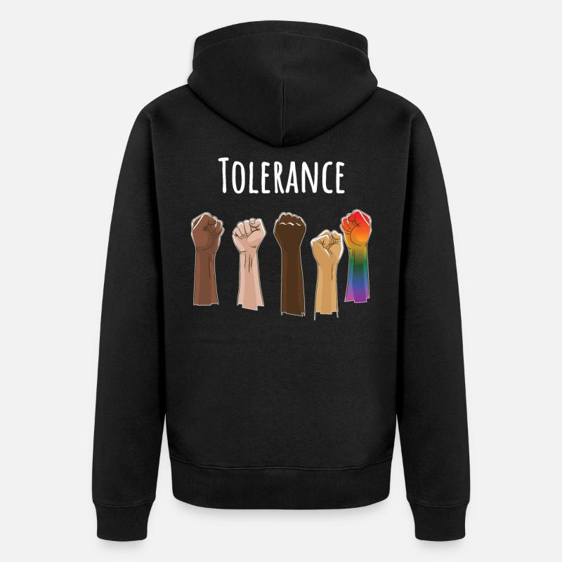 Tolerance Equal Rights - Unisex Premium Bio Zip Hoodie - Schwarz