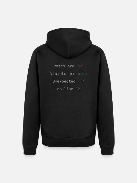 Funny Programmer Coder Coding Quote - Unisex Premium Bio Zip Hoodie - Schwarz