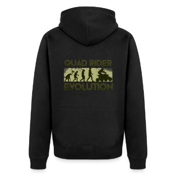 Quad Evolution - Unisex Premium Organic Zip Hoodie - black - Back - Nico (187cm)