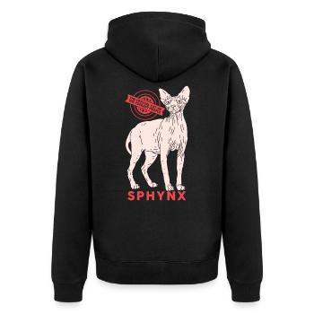 Sphynx Katze Sphinx Katzenbesitzer Geschenk - Unisex Premium Bio Zip Hoodie - Schwarz - Hinten - Nico (187cm)