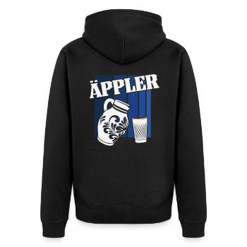 Hessischer Äppler, Apfelwein - Unisex Premium Bio Zip Hoodie - Schwarz - Hinten - Nico (187cm)
