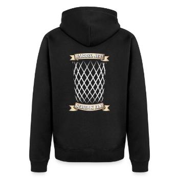 Hessischer Äppler, Apfelwein - Unisex Premium Bio Zip Hoodie - Schwarz - Hinten - Nico (187cm)