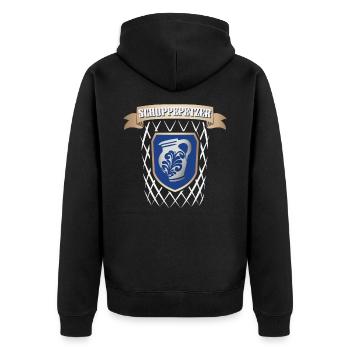 Hessischer Äppler, Apfelwein - Unisex Premium Bio Zip Hoodie - Schwarz - Hinten - Nico (187cm)