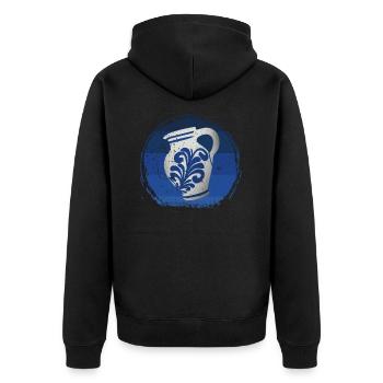 Hessian Äppler, cider - Unisex Premium Organic Zip Hoodie - black - Back - Nico (187cm)