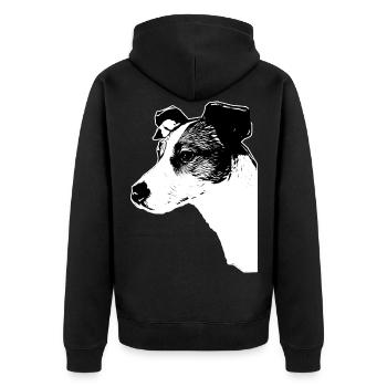 Jack Russell Terriers / Dog / Dogs / Male / Dog - Unisex Premium Organic Zip Hoodie - black - Back - Nico (187cm)