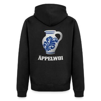 Hessian Äppler, cider - Unisex Premium Organic Zip Hoodie - black - Back - Nico (187cm)