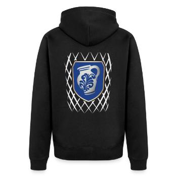 Hessischer Äppler, Apfelwein - Unisex Premium Bio Zip Hoodie - Schwarz - Hinten - Nico (187cm)