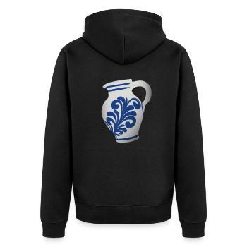 Hessian Äppler, cider - Unisex Premium Organic Zip Hoodie - black - Back - Nico (187cm)
