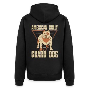 American Bully Dog Dog Owner Gift - Unisex Premium Organic Zip Hoodie - black - Back - Nico (187cm)