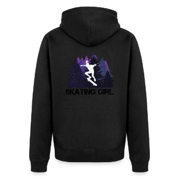 Skateboard filles dans la belle nature - Veste à capuche bio Premium Unisexe - noir - Dos - Nico (187cm)