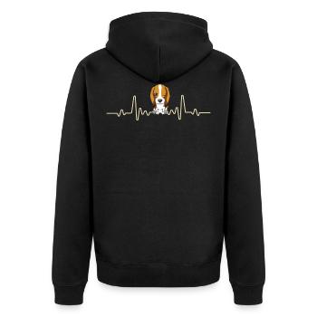 Battements De Coeur Avec Des aliments Pression Et Beagle - - Veste à capuche bio Premium Unisexe - noir - Dos - Nico (187cm)