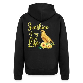 Sunshine Of My Life - Perroquet d’or drôle - Veste à capuche bio Premium Unisexe - noir - Dos - Nico (187cm)