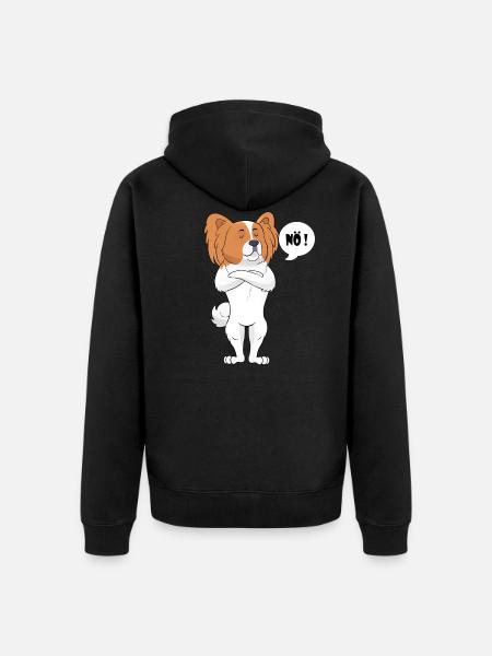 Papillon Hund - Papillon - Unisex Premium Bio Zip Hoodie - Schwarz