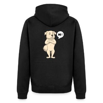 Golden Retriever Lustig - Golden Retriever - Unisex Premium Bio Zip Hoodie - Schwarz - Hinten - Nico (187cm)