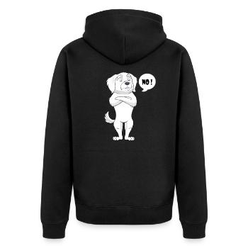 Malteser Lustig - Malteser - Unisex Premium Bio Zip Hoodie - Schwarz - Hinten - Nico (187cm)
