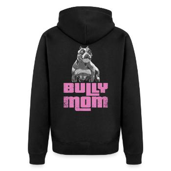 American Bully Mom Dog Dog Owner Gift - Unisex Premium Organic Zip Hoodie - black - Back - Nico (187cm)