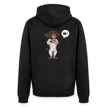 Deutsch Kurzhaar Lustig - Deutsch Kurzhaar - Unisex Premium Bio Zip Hoodie - Schwarz - Hinten - Nico (187cm)