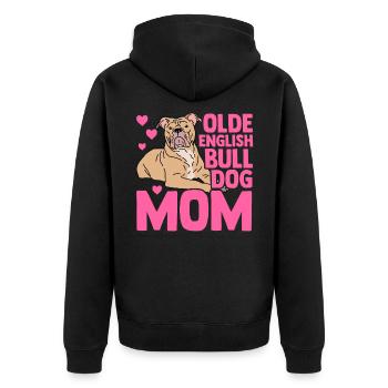 Olde English Bulldog mom cadeau propriétaire de chien - Veste à capuche bio Premium Unisexe - noir - Dos - Nico (187cm)