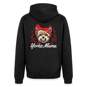 Yorkie Mama Yorkshire Terrier cadeau de chien - Veste à capuche bio Premium Unisexe - noir - Dos - Nico (187cm)