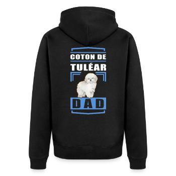 Coton de Tuléar Papa | Chien propriétaire de chien cadeau - Veste à capuche bio Premium Unisexe - noir - Dos - Nico (187cm)