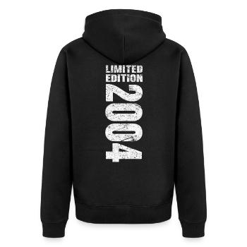 2004 Limited Edition - Unisex Premium Organic Zip Hoodie - black - Back - Nico (187cm)