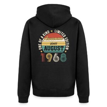 Awesome since Août 1968 Anniversaire - Veste à capuche bio Premium Unisexe - noir - Dos - Nico (187cm)