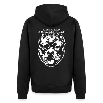 American Bully Dad Dogs Dog Owner Gift - Unisex Premium Organic Zip Hoodie - black - Back - Nico (187cm)