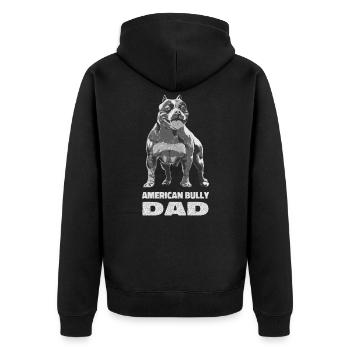 American Bully Dad Dogs Dog Owner Gift - Unisex Premium Organic Zip Hoodie - black - Back - Nico (187cm)