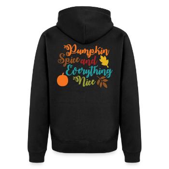 Herbst Jahreszeit Oktober September November - Unisex Premium Bio Zip Hoodie - Schwarz - Hinten - Nico (187cm)